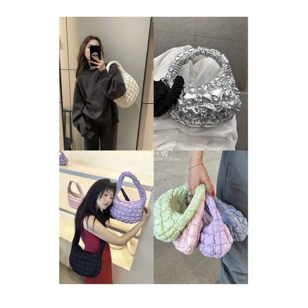 ~~ COS Macaron Color Cloud Bag mini/micro Pleated Bag Casual All-Match Simple