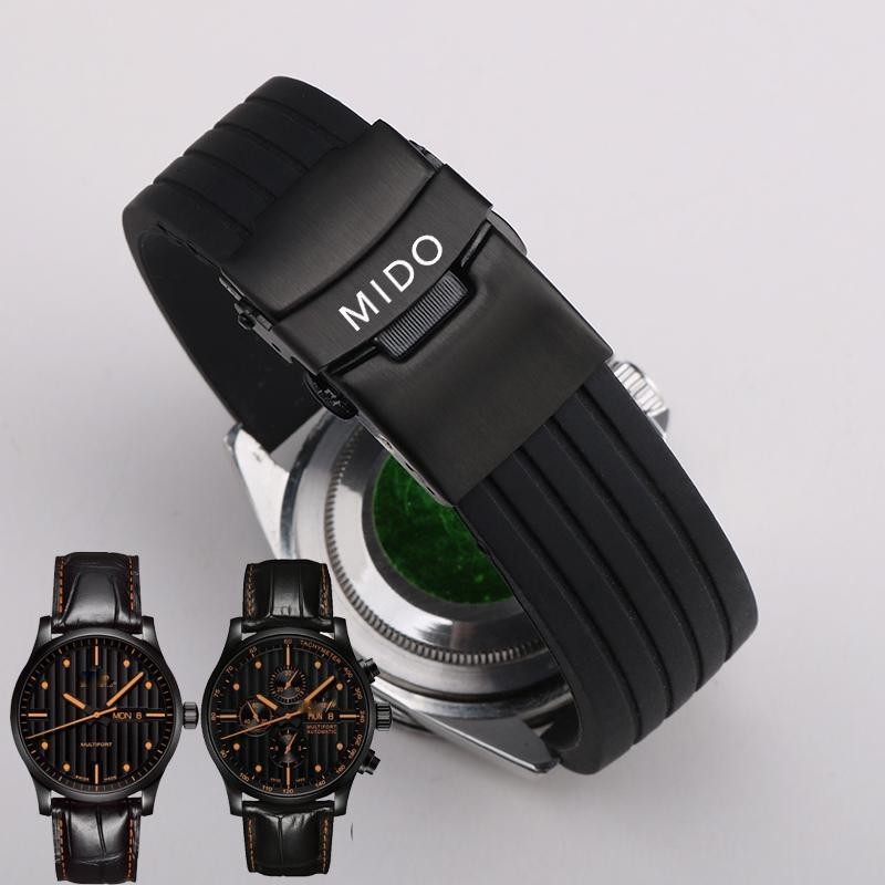 Mido สายนาฬิกาข้อมือซิลิโคน กันน้ํา สีส้ม M005 Series 19 20 มม.