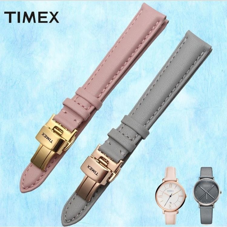 Timex/timex สายนาฬิกาข้อมือ ลายผีเสื้อ สีชมพู สีเทา 12 14 16 18 20 มม.