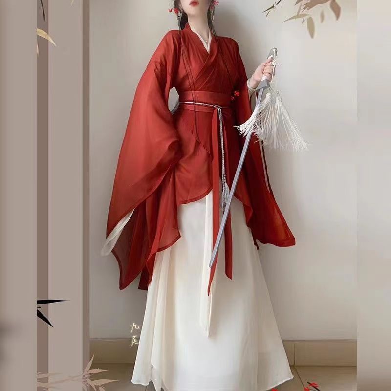 เสื้อผ้าวัยรุ่น Hongyan 2023 North South Dynasty Wei Jin Style Hanfu ทรงพิเศษ สําหรับผู้หญิง 11.2
