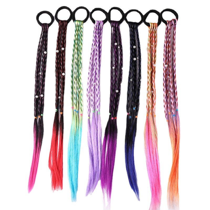 พร้อมส่ง สายสีสำหรับเด็กในยุโรป / ทำเครื่องหมายวิกไล่สี / ผมเปียเปีย / ยางรัดผม