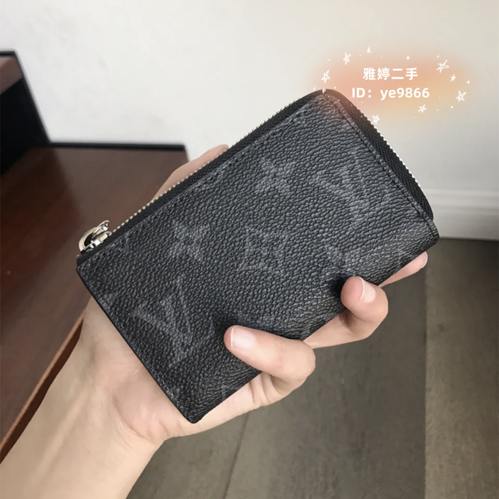 Hot Style Unisex Second-Hand L  Louis Vuitton Zipper Coin Purse M63536 สีดํา Presbyopic Zipper Key C