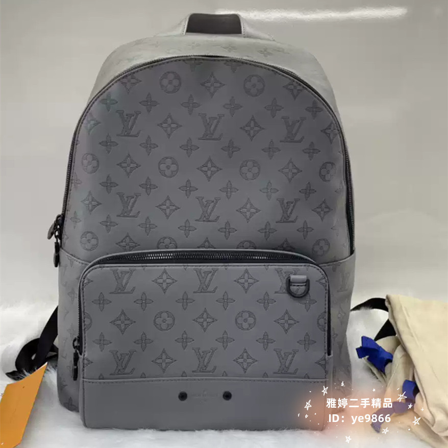 ส่วนลดใน Straw Time Unisex Second-Hand Boutique L  Louis Vuitton Racer Backpack M46105 Grey Presbyop
