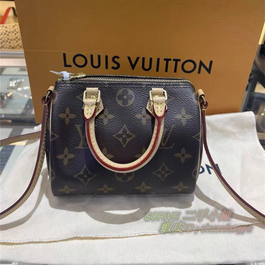 แนะนำ! กระเป๋ามือสอง LOUIS VUITTON Nano Speedy Mini สไตล์ Crossbody ขนาด M61252
