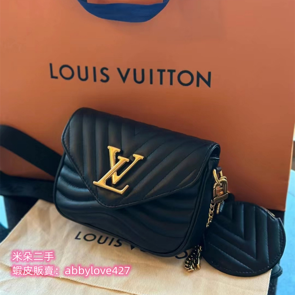 Louis Vuitton New Wave Two-in-One Gold Label Calfskin กระเป๋า Messenger M5661 สไตล์อินเทรนด์ ไซส์ L 