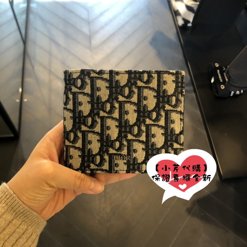 มาใหม่ล่าสุด Simple Counter DI R Diao Homme Jacquard กระเป๋าสตางค์สั้นคลิปผ้าใบสีฟ้าผู้ชายผู้หญิงกระ