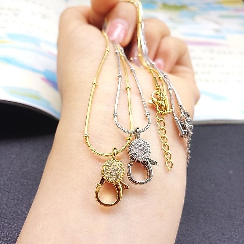 T สร้อยคอเหล็กไทเทเนียมประเทศไทย Amulet CHAIN Thangka จี้แขวนโซ่ Quick Release โซ่งู Clavicle CHAIN 