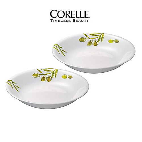 [CORELLE] Olive Garden Deep Plate 2p Set (21.6cm) / จานลึกขนาดใหญ่