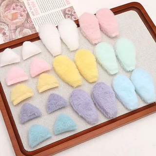 10ชิ้นสองด้านตุ๊กตาหูแมวกระต่ายหูยาวหูสั้นอุปกรณ์ ทําเอง กิ๊บติดผมอุปกรณ์ผม ทําเอง จี้