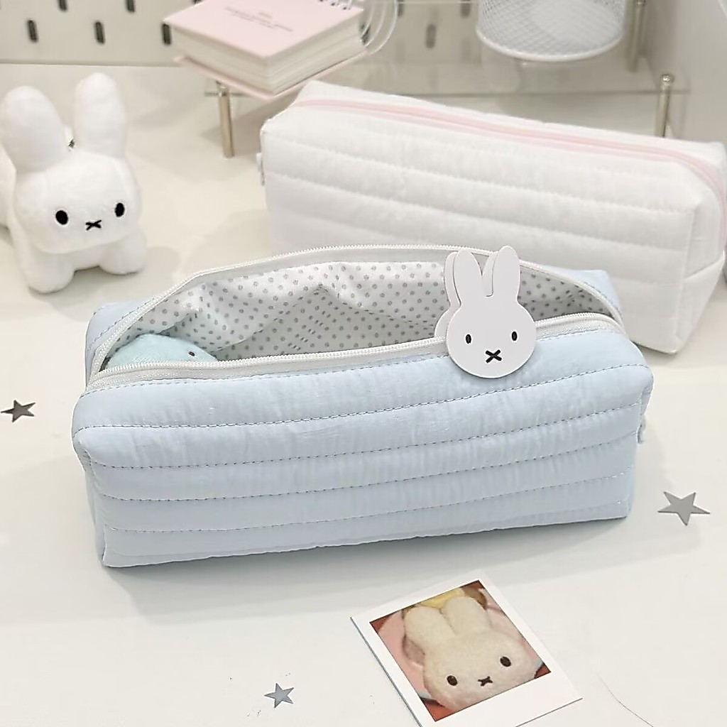 OHAYA |กล่องดินสอนุ่มสีฟ้าครีม อิน กล่องเครื่องเขียนน่ารักความจุขนาดใหญ่ ซอก ดินสอกระเป๋าเก็บเครื่องเขียน