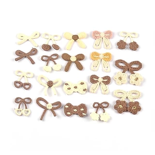 20 ชิ้นMulticolor Bowแพทช์Appliquesสําหรับเสื้อผ้าHairpins DIYอุปกรณ์เสริมเย็บบนอุปกรณ์Handmade Party Decor CP4185