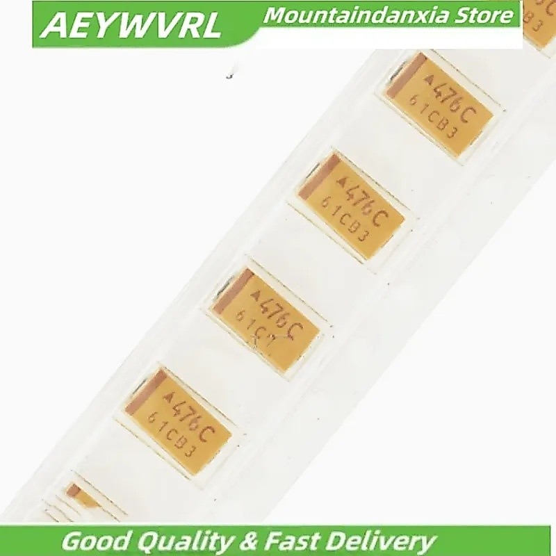 500PCS C 6032 SMD ตัวเก็บประจุแทนทาลัม 10UF 22UF 33UF 47UF 68UF 100UF 220UF 10V 16V 25V 35V