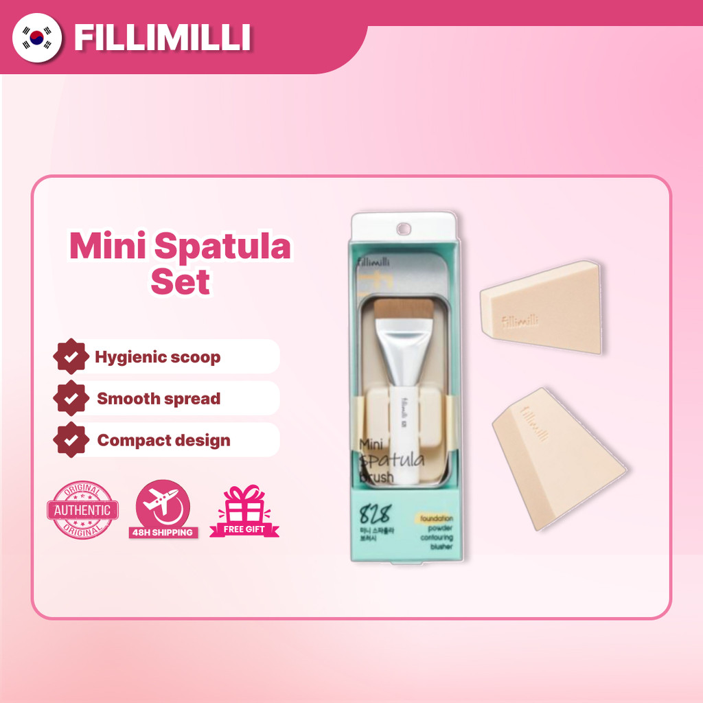 Fillimili Mini Spatula Brush 828 / Spatula Fit Sponge 2P