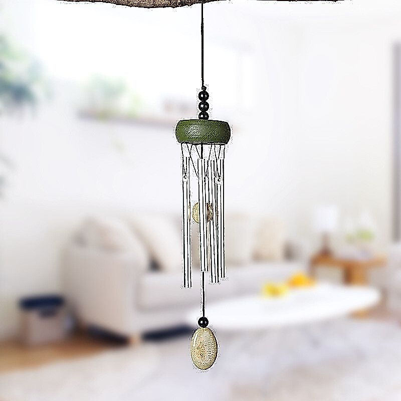 Metal car small solid pendant, mini fresh decorative wind chime, new product gift12y Solid wood wind