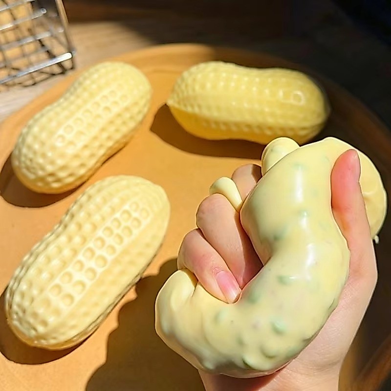 ASMR ถั่วลิสง Squishy Crunchy Building Block ความเครียด Ball Squeeze Handmade Squeeze Ball Buttery-Soft Feel Fidget สําหรับของขวัญปาร์ตี้