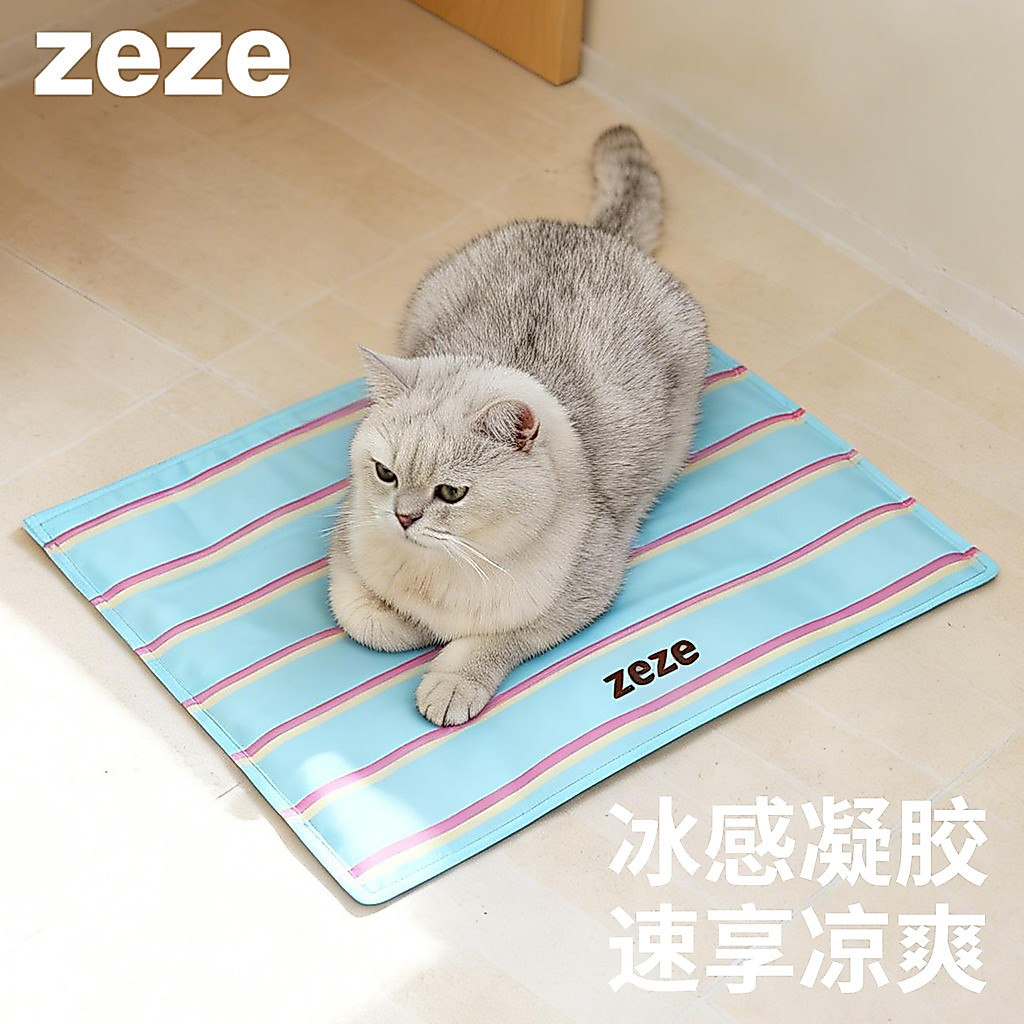 Zeze ลายแผ่นน้ําแข็งสัตว์เลี้ยง Cat Cooling Pad Cat Dog Universal Summer Cooling Pad กันน้ําทันที Co