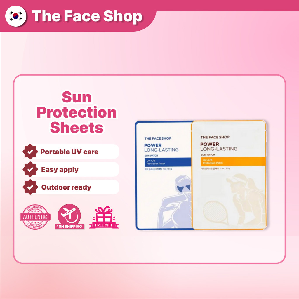 The Face Shop Power Long lasting Sun Sheets - 1 คู่ (สีส้ม / กรม)