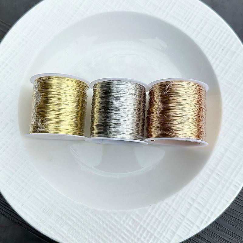 0.3-0.4 มม.สี Retention KC ทองเงินทองแดงลวดด้าย Bundled Winding สร้อยข้อมือสร้อยคอลูกปัด Diy เครื่อง