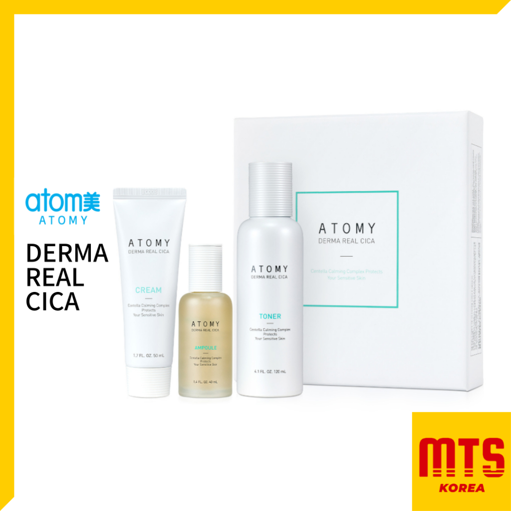 Atomy Centella Asiatica Soothing Three Piece Set Lotion Ampoule Cream Derma Real Cica