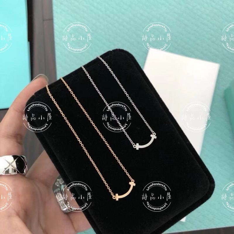 สร้อยคอเงินสเตอร์ลิงชุบสองโทน ทองและโรสโกลด์-mini glossy smile(ec2)