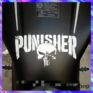 H&amp;l สติกเกอร์ ลายหัวกะโหลก Marvel Punisher สําหรับตกแต่งหมวกกันน็อค รถจักรยานยนต์ หมวกกันน็อค รถยนต์