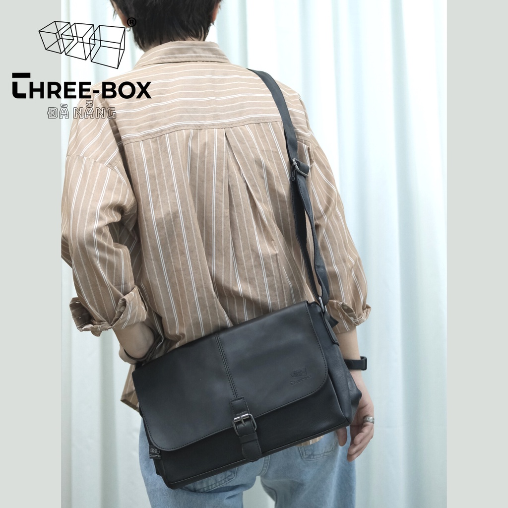 Three Box กระเป๋าหนังผู้ชายแฟชั่นระดับไฮเอนด์ของแท้