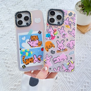 เคสโทรศัพท์มือถือ ลายสติกเกอร์กระต่าย เสือ สําหรับ Iphone 7 8Plus 14 ProMax 13 ProMax 11 ProMax 12ProMax XS Max