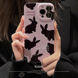 สําหรับ iphone 14 13 12 11 pro x xr xs max 7 8 plus se 2020 สีม่วง BackRabbit ฟิล์มแข็ง Pc เคส