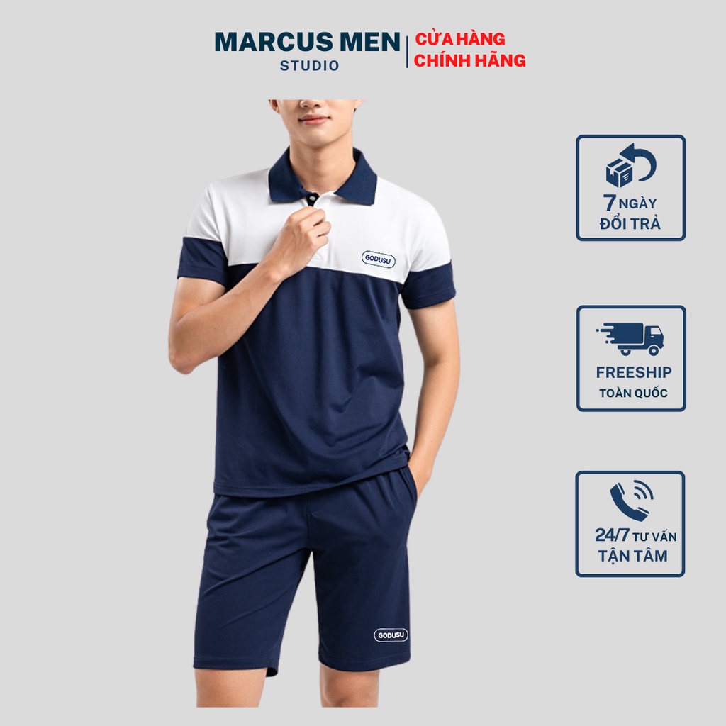 Marcus Men ชุดกีฬาคอปก ผสมผสานหลายสี วัสดุ CVC คุณภาพสูง