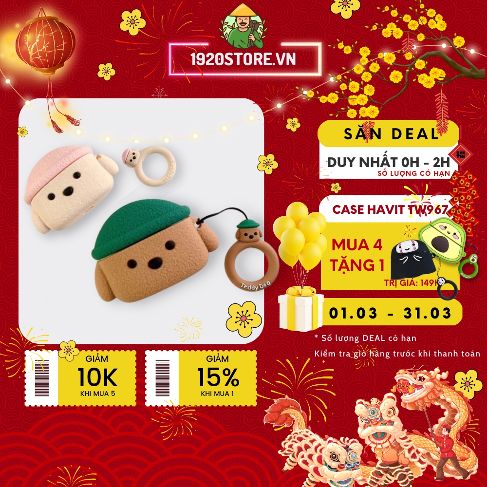 HAVIT CASE TEDDYHAVIT TW967 Case Cover Premium TrueWireless Bluetooth Wireless Headphone Case ป้องกั