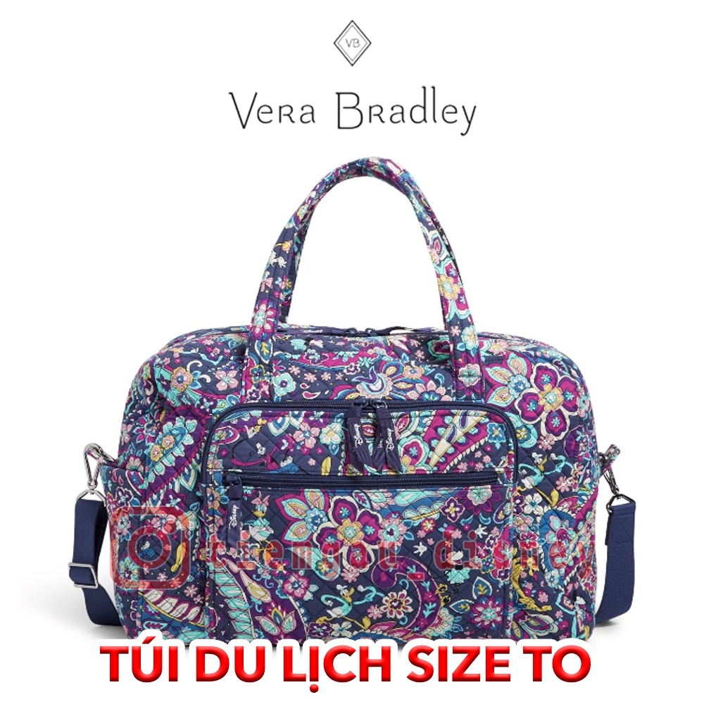 Vera Bradley x Disney Medium SIZE Weekend Travel Bag นําเครื ่ องบินสุดหรูขนาดกะทัดรัด