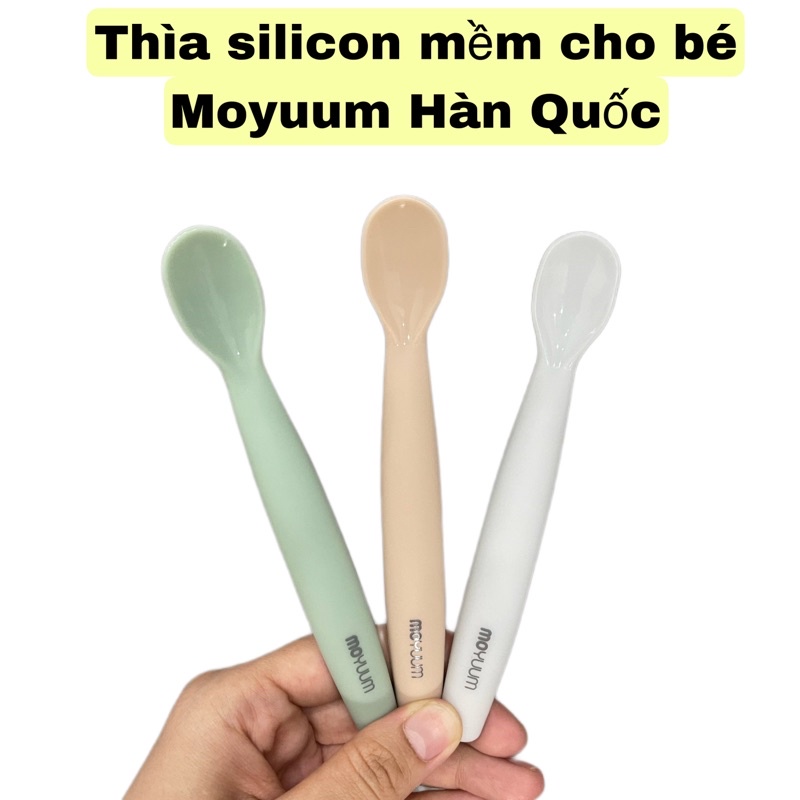 ช้อนหย่านมซิลิโคน Moyuum ช้อนหย่านมซิลิโคน Moyuum สําหรับทารกตั้งแต่ 6M+ เกาหลี/ ช้อนหย่านมซิลิโคน M