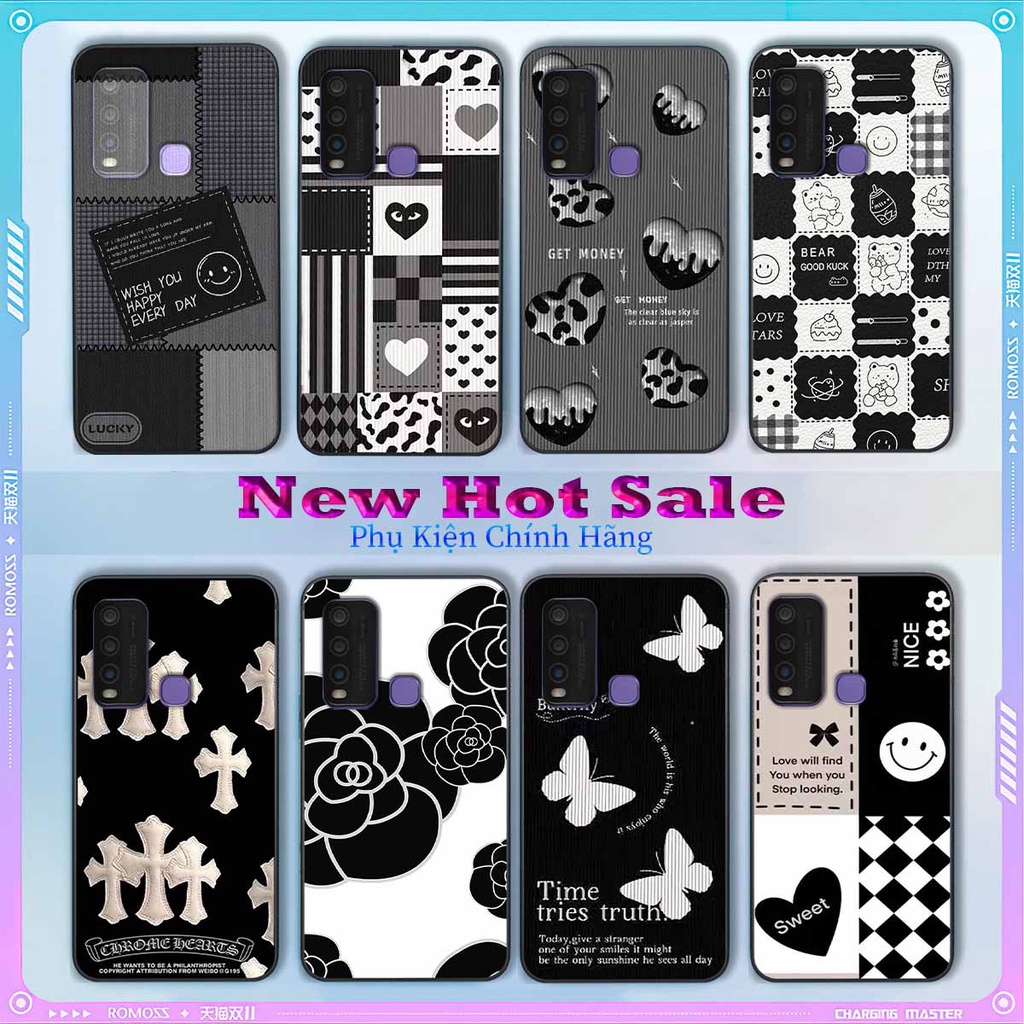 Vivo Y30 / Y50 / Y55 2022 4G / Y55 2022 5G เคสลายขาวดํา