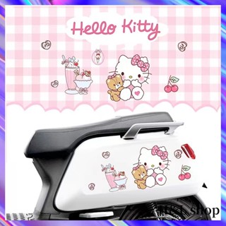 H &amp; L สติกเกอร์ ลาย Hello Kitty สร้างสรรค์ สําหรับติดตกแต่งหมวกกันน็อค รถจักรยานยนต์ไฟฟ้า