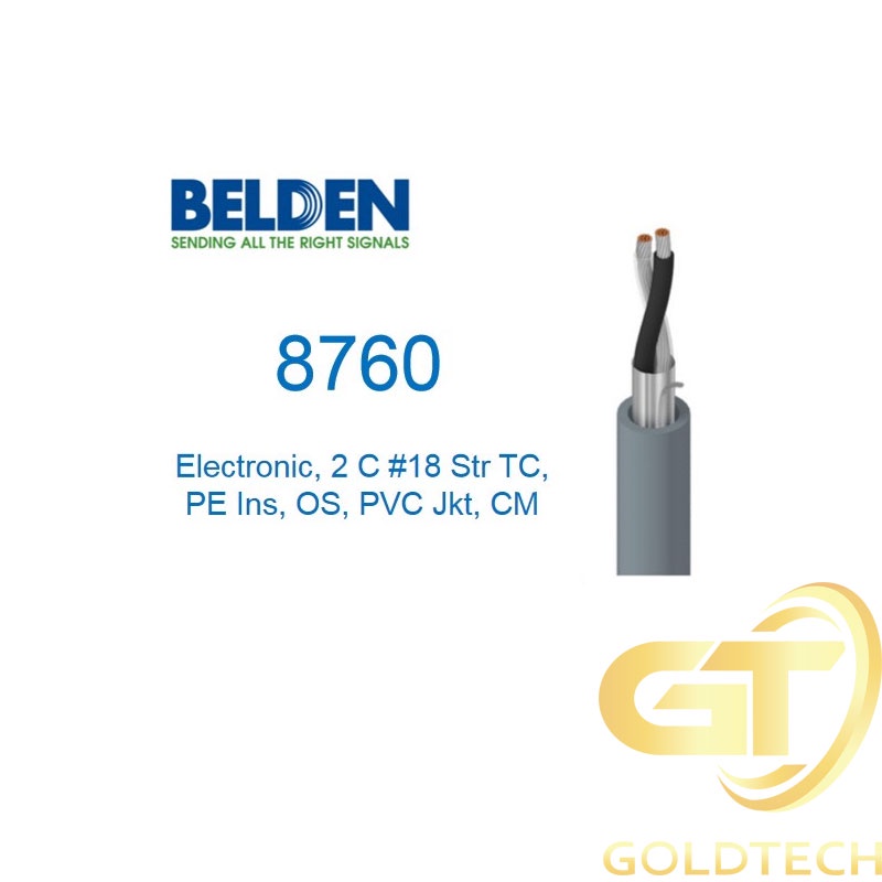 สายควบคุม Belden 8760 1 คู่ 2 Core 18 AWG