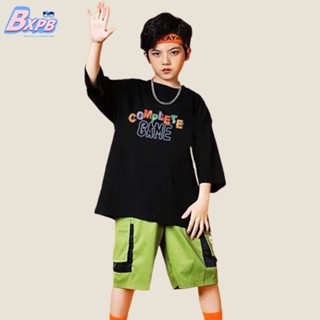 Bxpb- เสื้อยืดแขนสั้น คอกลม ผ้าฝ้าย พิมพ์ลาย ทรงหลวม คุณภาพสูง สไตล์เกาหลี ไซซ์ 110-170