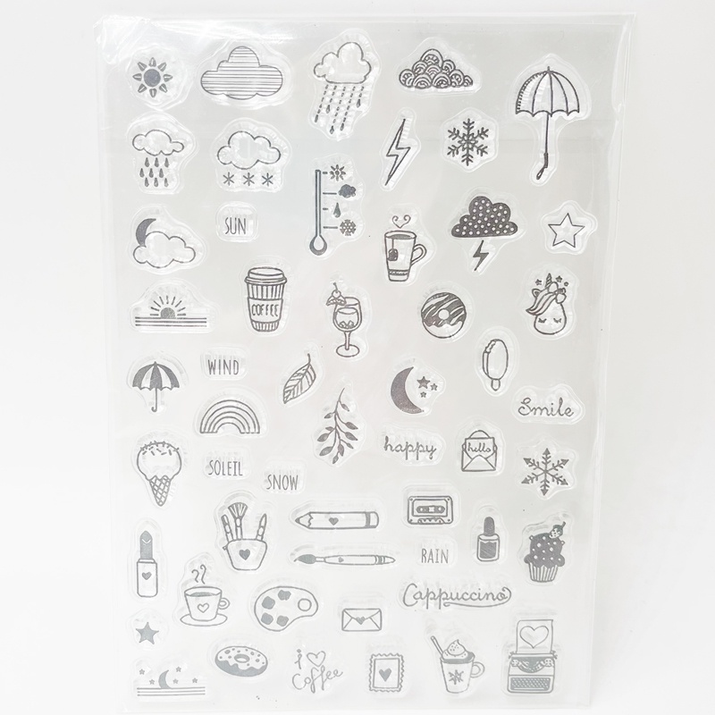 ใหม่ซิลิโคนซีลใสแสตมป์ DIY Scrapbooking ลายนูนอัลบั้มภาพ
