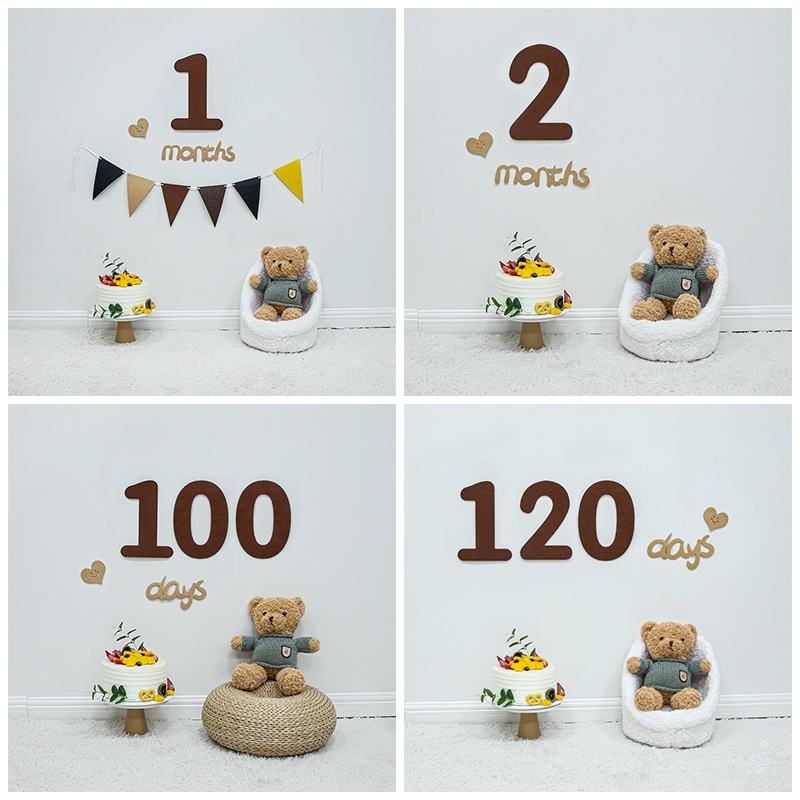 Ins การ์ดบันทึกการประกาศเด็กแรกเกิด 30 100 วัน การเดินทาง การตั้งครรภ์ มาร์กเกอร์ หินไมล์สโตน ไม่ทอ อุปกรณ์ประกอบฉากถ่ายภาพ พวงมาลัยแบนเนอร์
