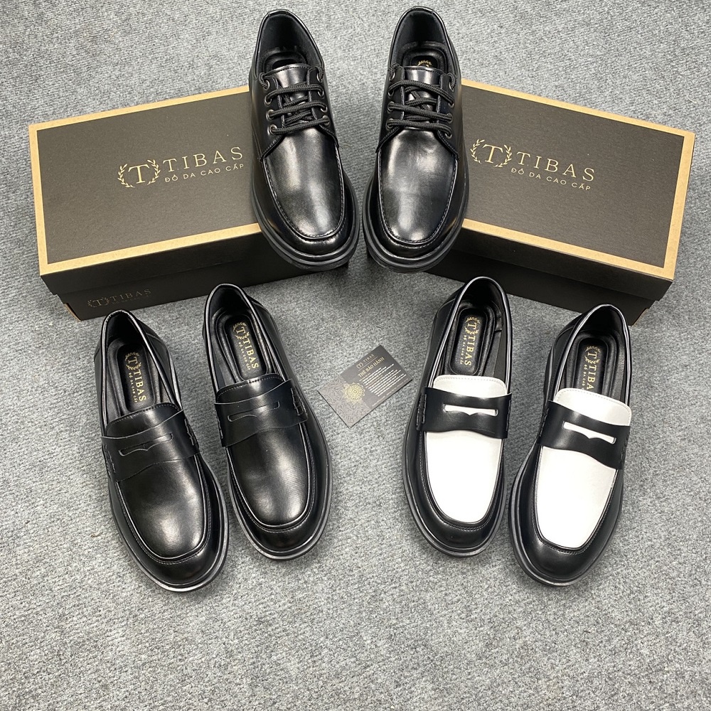 Penny Loafer TIBAS หนังคุณภาพสูง, รองเท้าไม่มีส้นสําหรับผู้ชายสําหรับถ่ายภาพ Yearbook, การถ่ายภาพงานแต่งงานแนวโน้มร้อนที่มีอยู่