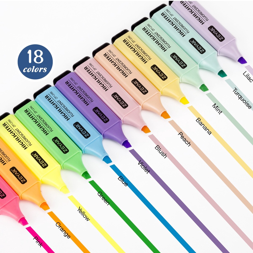 ปากกาเน้นข้อความ พาสเทล มีให้เลือก 18 สี - Fizzbuzz
