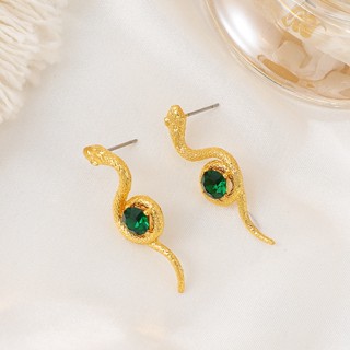 Dincior Party New Elegant Female Gold Crystal Snake Earrings for Women