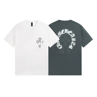 ใหม่ เสื้อยืดคู่รัก ผ้าฝ้าย แขนสั้น คอกลม พิมพ์ลาย ไซซ์ควีน