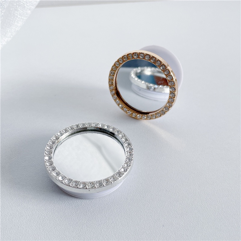 สร้างสรรค์ หัวใจ หัวใจ วงกลม กระจก ที่วางโทรศัพท์มือถือ น่ารัก ยืดไสลด์ พับ หมุน ดอกไม้ กระจก ยึด - รูปที่ 3