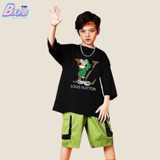 Bxpb- เสื้อยืดคอกลม แขนสั้น ผ้าฝ้าย พิมพ์ลายการ์ตูนอนิเมะ ทรงหลวม คุณภาพสูง สไตล์เกาหลี ไซซ์ 110-170