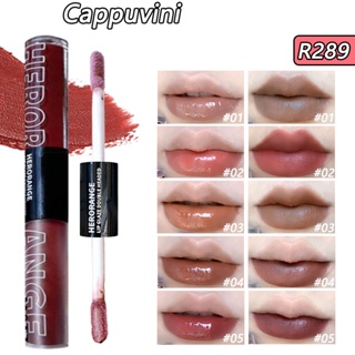 Cappuvini ลิปสติก เนื้อกํามะหยี่ เพิ่มความชุ่มชื้น สองหัว 4 กรัม / ชิ้น