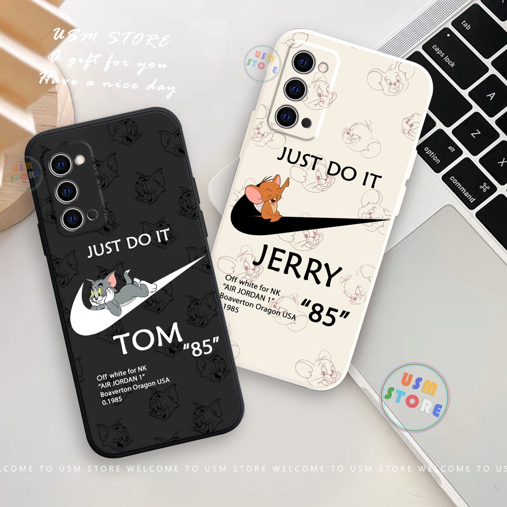 Oppo A1K / A39 / A57 / A79 / A93 / F3 LITE / F17 PRO / RENO4 LITE / RENO 4F Case, Square Border, Tom Jerry Picture