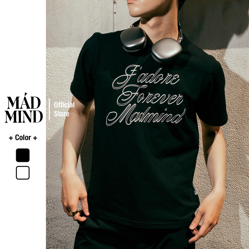 ฟอร์มกล่อง | Jadore Madmind เสื้อยืดผ้าฝ้าย 100% - แขนสั้น สไตล์ Y2k / 90s/ สีดํา/ขาว ชํารุดง่าย