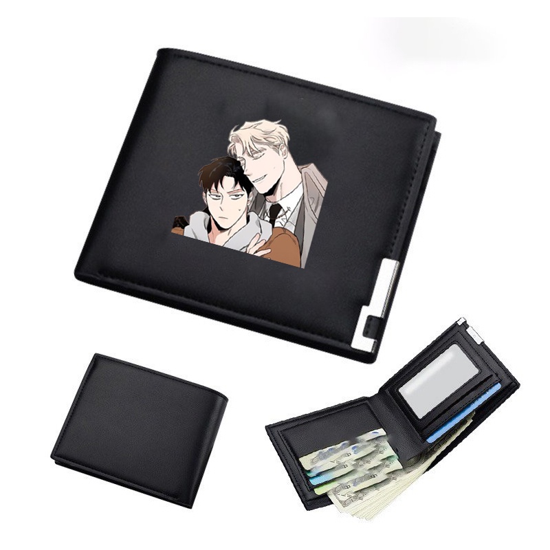 กระเป๋าสตางค์หนังผู้ชายและผู้หญิงพิมพ์ลาย ROSES AND CHAMPAGNE ROSES AND Wine manhwa BL chibi อะนิเมะ