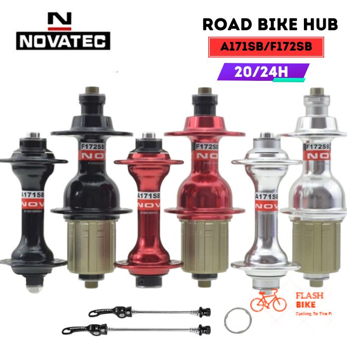 NOVATEC A171SB/F172SB ดุมจักรยาน 20/24 หลุม 4 แบริ่งเข้ากันได้กับ 8-9-10-11-12 ยางความเร็วสําหรับรถอ