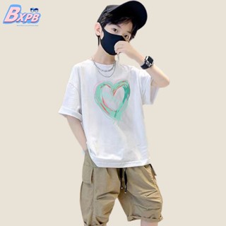 Bxpb- เสื้อยืดแขนสั้น คอกลม ผ้าฝ้าย พิมพ์ลาย ทรงหลวม คุณภาพสูง สไตล์เกาหลี ไซซ์ 110-170